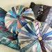 RESERVED - Pair Of Pinwheel Pillows - recycled silk ties - reclaim2Fame
