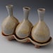 Three Bud Vase, Wood-fired with Natural Shades