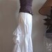 Modern Victorian draped bustle snow white skirt with lace ruffles ART DECO wedding skirt