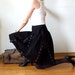 SALE deep black skirt with loops, gathered urban romantic skirt, unique black cotton canvas skirt, fall winter fashion