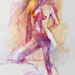 Painting of Nude Woman, Original Watercolor Art