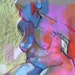 Original Art of the Nude Figure Abstract Pastel Drawing from the Live Model