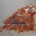 SALE Classic Female Nude Back in Sepia Original Art Painting from the Live Model
