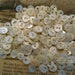 100 Vintage MOP mother of pearl Antique buttons new old stock nos 1940s white 7/16"