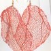Coral & Pink Sea Fan Leaf Shaped Glittered Earrings