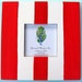 FREE SHIPPING 12x12 Cottage Striped Picture Frame - Red over White Shabby Beach Lake Wedding Nursery Decor Distressed