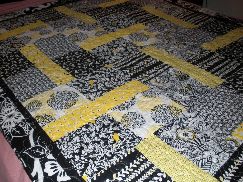 classy-yellow-black-and-white-quilt-by-fabricstashcreations