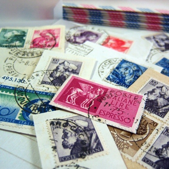 Poste Italiane Vintage Italian Postage Stamps