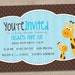 Giraffe Baby Shower Invitation Printable Digital Design in Polka Dots and Stripes
