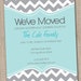 Printable Moving Announcement Blue and Grey Chevron Digital Design
