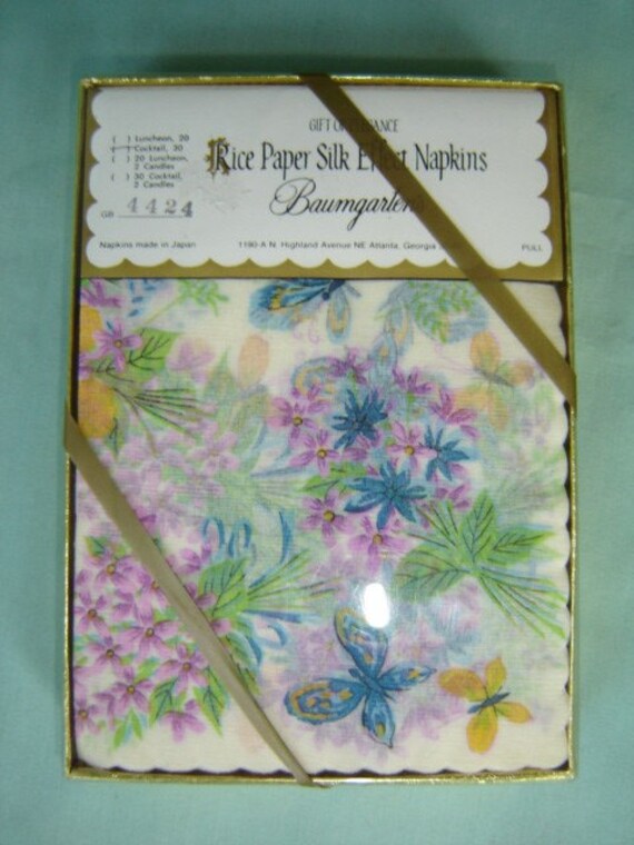 Vintage Rice Paper Silk Effects Napkins Made in Japan