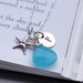 Starfish Necklace .. Initial Necklace ..Sterling Silver, Aqua Sea Necklace , Custom Hand Stamped Necklace Beach Wedding Necklace