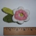 Felted Flower Pin White and Pink