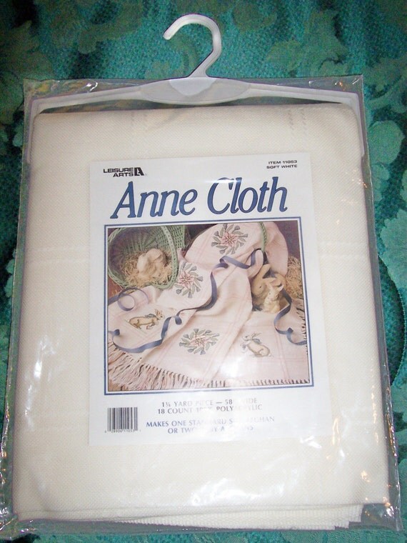 Cross-Stitch Afghan Anne Cloth Soft White 18 Count Afghan