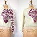 70s top / 1970s animal print blouse / Zebra Stripes