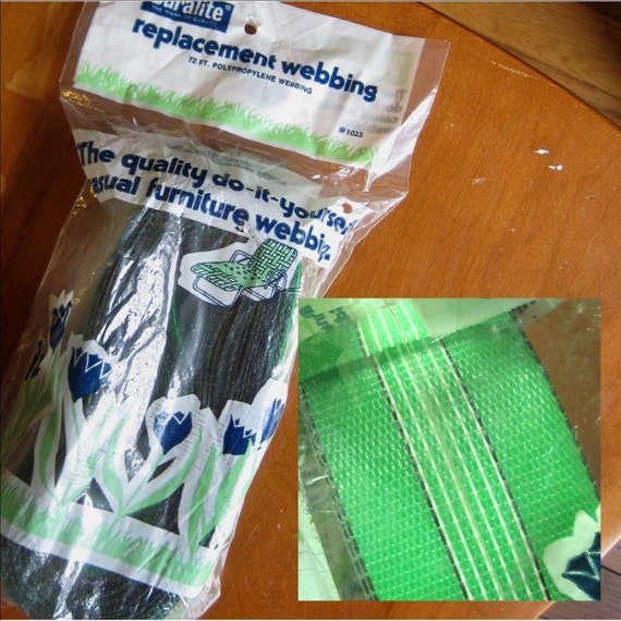 Vintage Lawn chair webbing one 72 foot roll bright lime