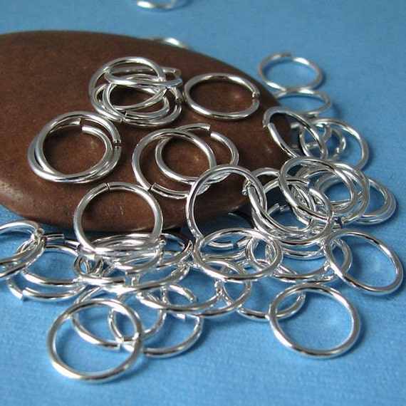 8mm Large Jump Rings Sterling Silver 10 pieces 18 gauge