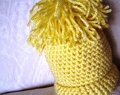 Crochet Hat - for Newborn Infant - Baby Yellow
