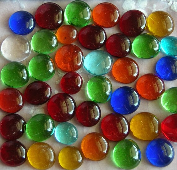 40 Assorted Flat Back Gems Marbles