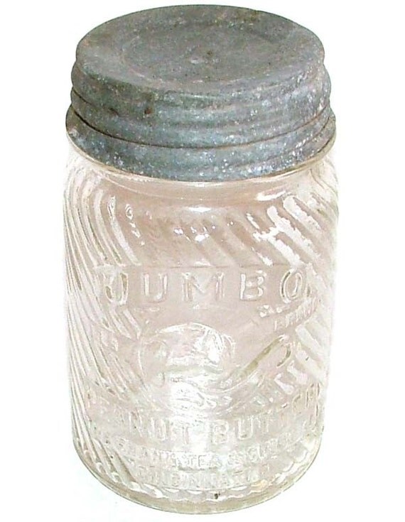 Vintage Jumbo peanut butter jar Frank Tea and spice co