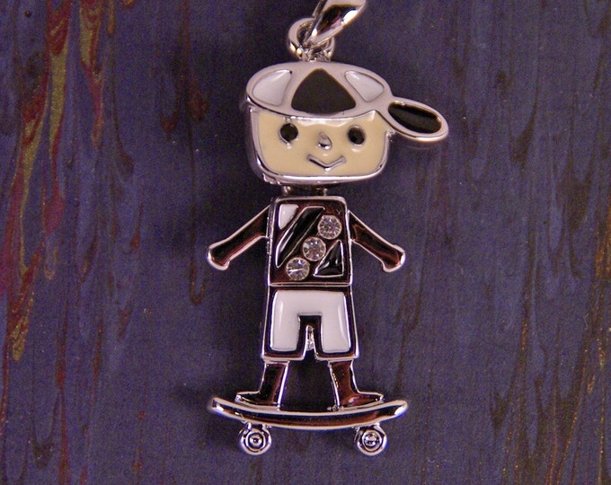 Colorful Epoxy Movable Skateboarder Boy Pendant