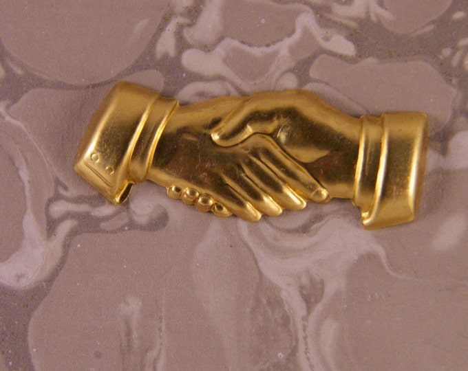 4 Brass Handshake Stampings