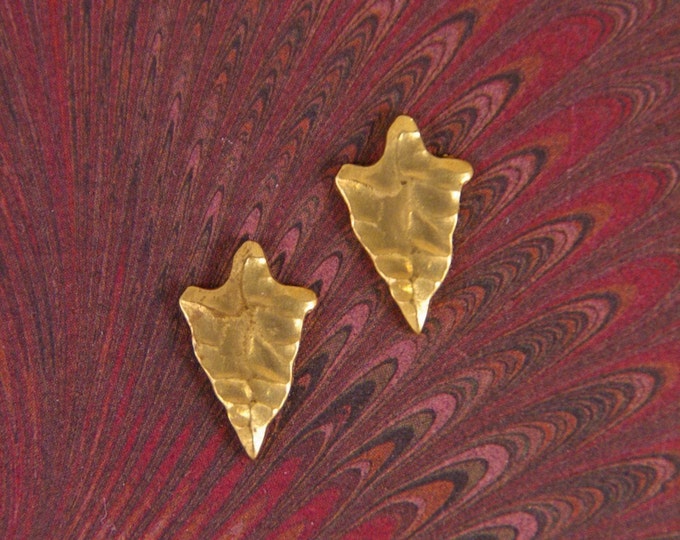 10 Small Brass Indian Arrowhead Stampings