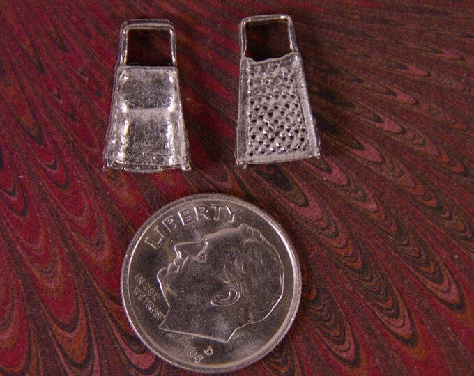 Pair of Pewter Cheese Grater Charms