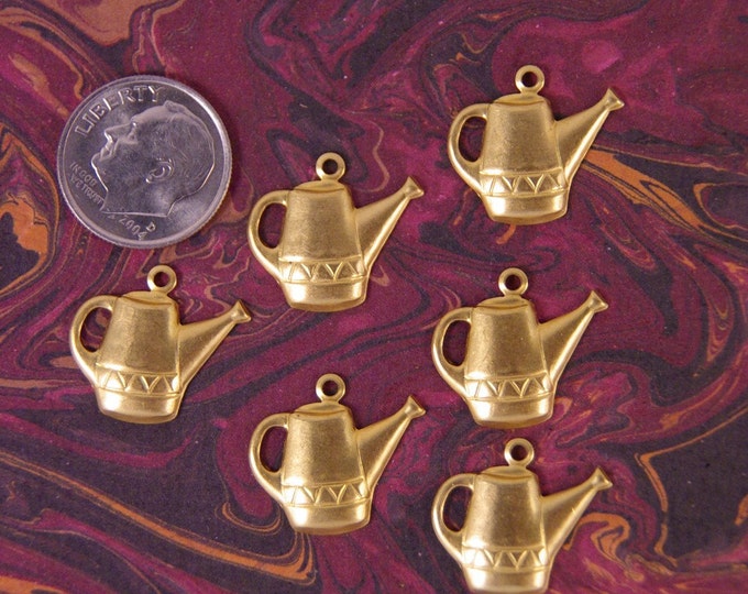 12 Brass Watering Can Charms