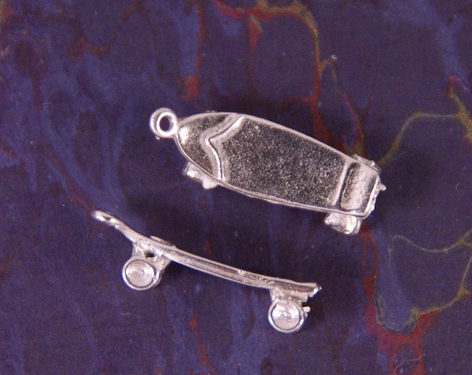 Pair of Pewter Skateboard Charms Sport Charms