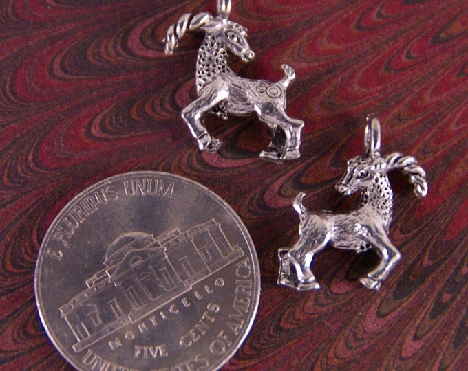 Pair of Pewter Goat Charms