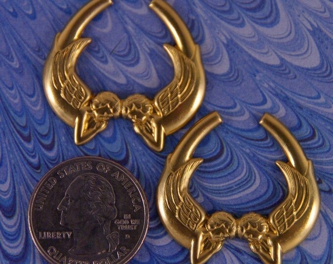 Pair of Brass Double Angel Stampings