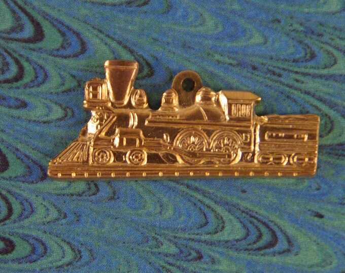 2 Brass Train Charm