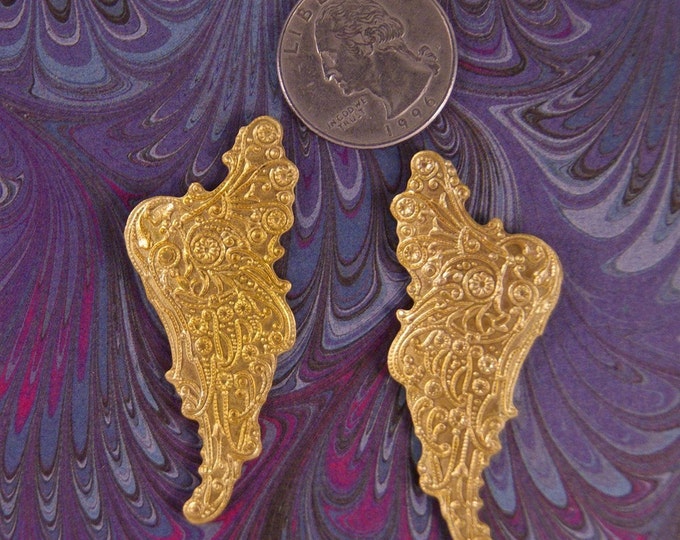 Pair of Decorative Brass Wing Stampings