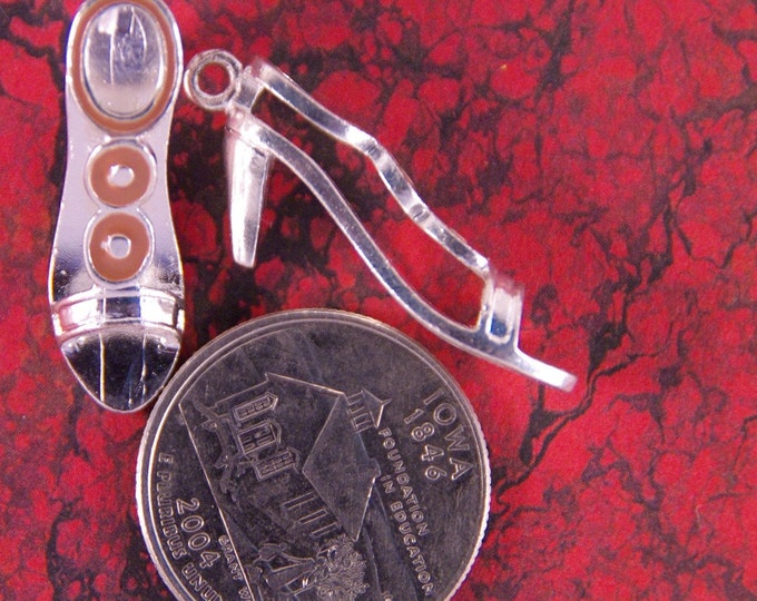 Set of Two Silver-tone Sandal High Heel Charms