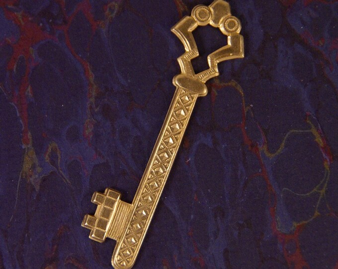 Art-Deco Style Brass Skeleton Key Stamping