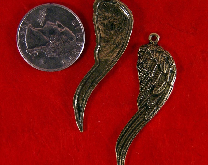 Pair of Antique Gold-tone Elongated Wing Charms