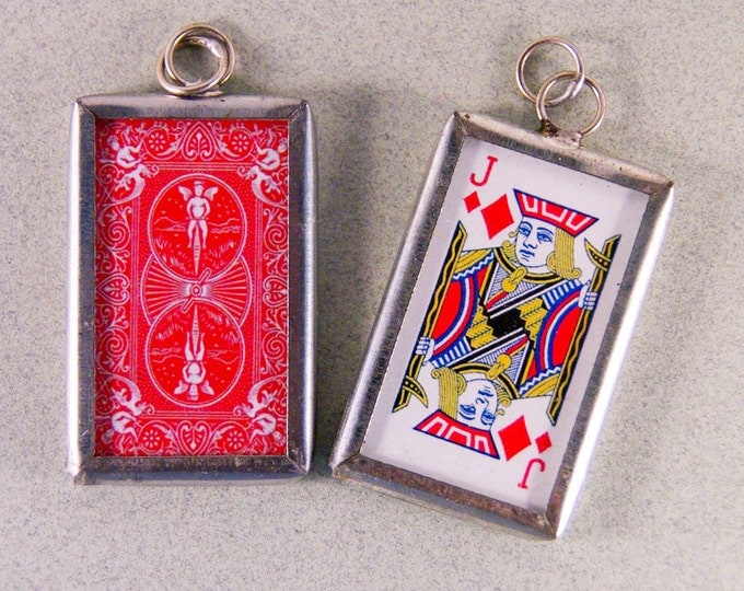 Double-sided Playing Card Jack of Diamonds Charm Pendant