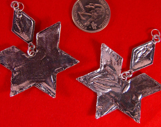 Star Charms Large Silver-tone