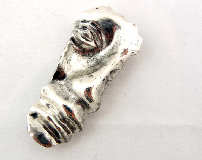 Antique Silver-tone Primitive Face Back Link Charm