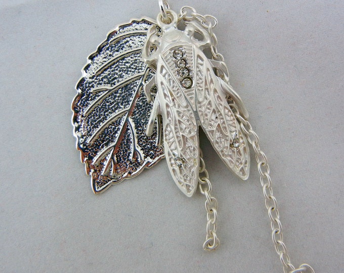 Antique Silver-tone Fly and Leaf Charms