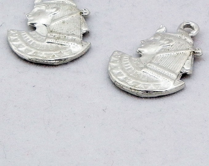 Set of 2 Pewter Charms of Isis the Egyptian Goddess