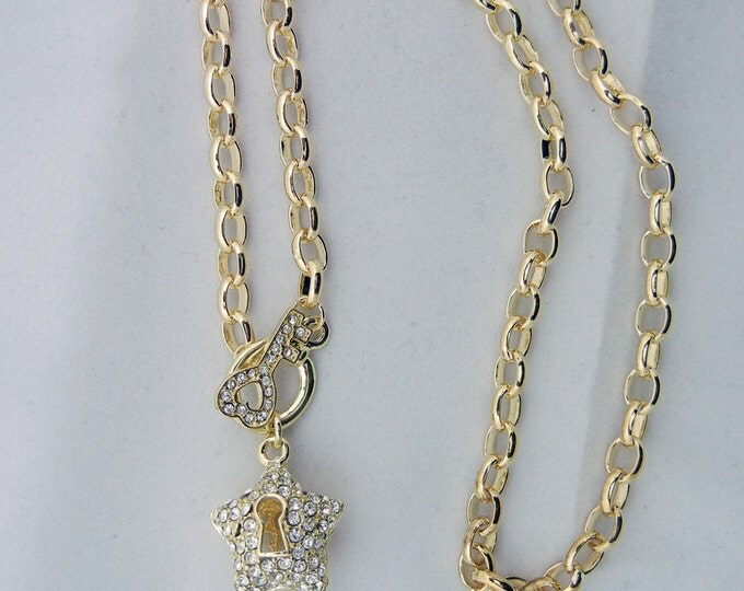 Gold-tone 18" Star Toggle Necklace Chain Celestial