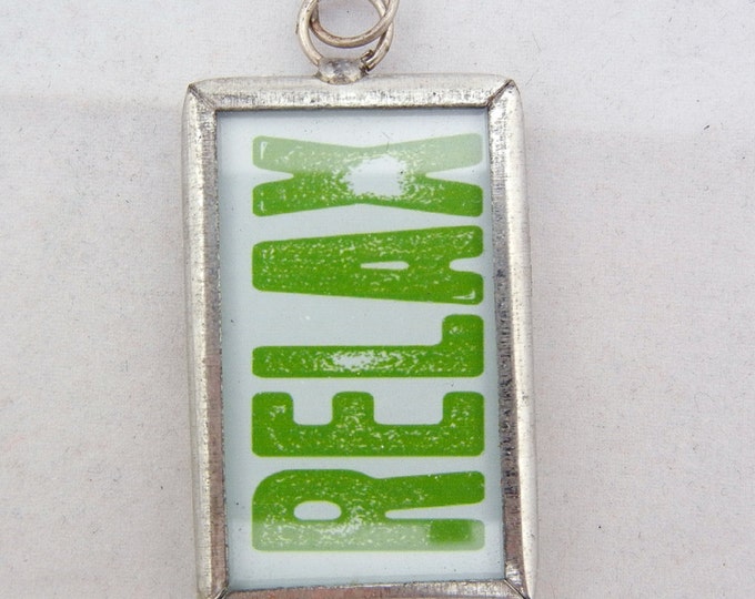 Metal Framed Canoe and Relax Charm Two-sided