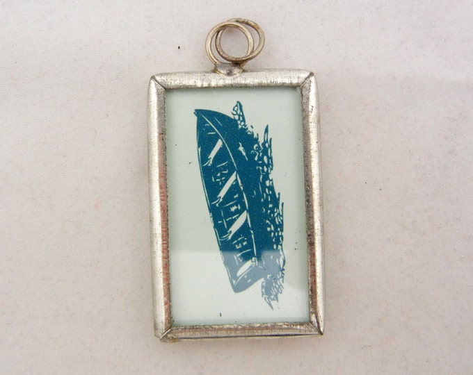 Metal Framed Canoe and Relax Charm Two-sided