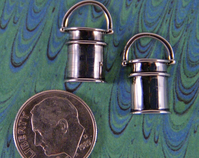 Silver-tone Metal of Bucket Charms Pair