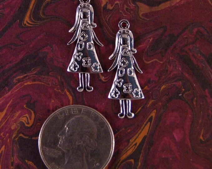 Pair of Silver-tone Woman–Girl Charms