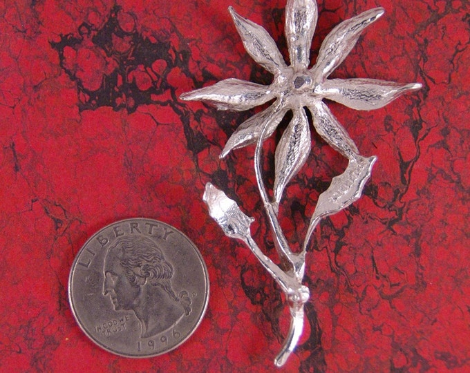 Large Pewter Poinsetta Attachment