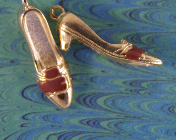 Two Gold-tone High Heel Charms