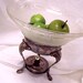 Take 25% Off Repurposed Vintage Glass Lamp Shade and Tarnished Silver Base Decorative Bowl